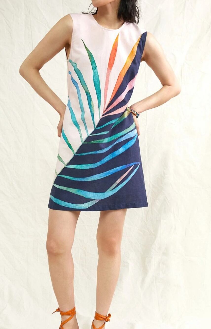 NWOT Conditions Apply Anthropologie Palm Shirt Dress
